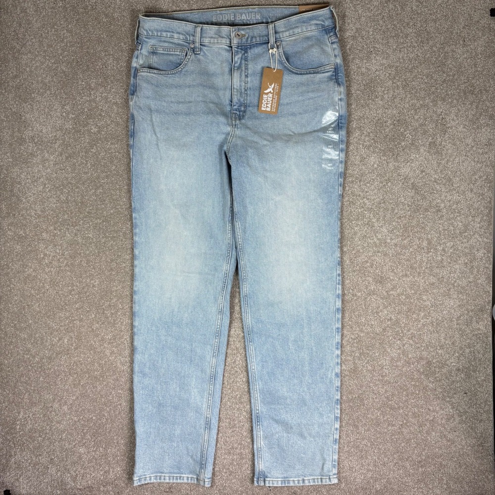 Eddie Bauer Authentic Perfect Straight Jeans 16T Women Tall Light Wash High Rise